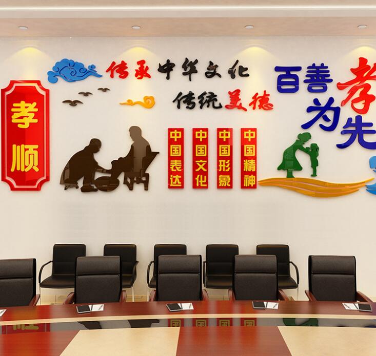 百善孝為先文化墻裝飾社區(qū)圖一