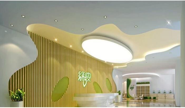 綠瘦美容店前臺背景墻