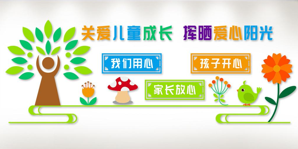 關愛兒童成長幼兒園文化墻