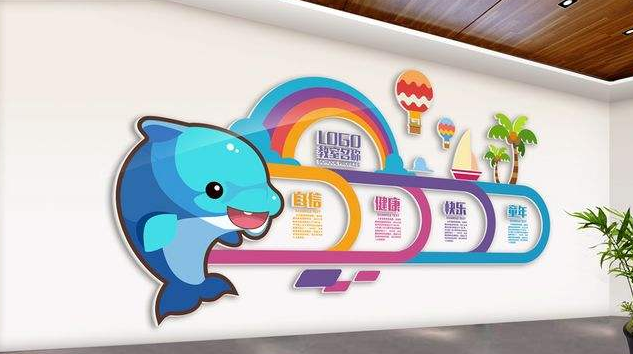 幼兒園卡通學校文化形象墻圖片