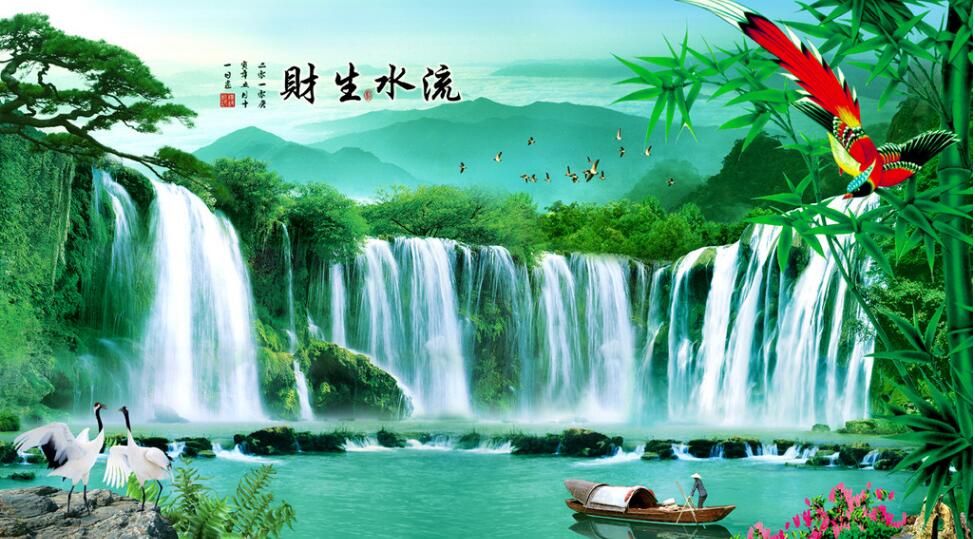 鑫臺華科技有限公司聚財風水文化背景墻設計