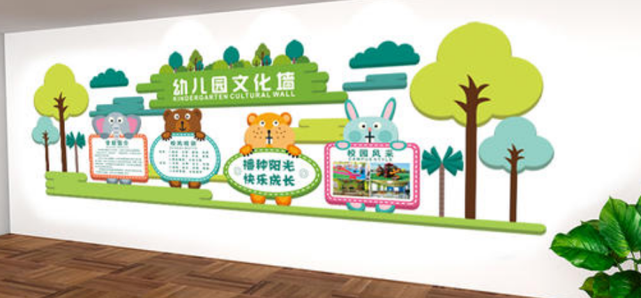 幼兒園校園教室走廊樓梯文化墻背景墻