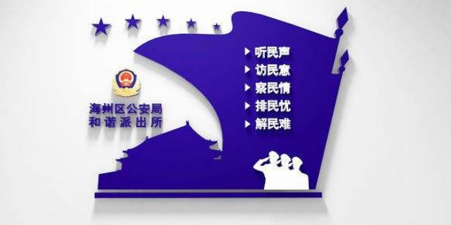 藍色公安局警營文化墻圖片