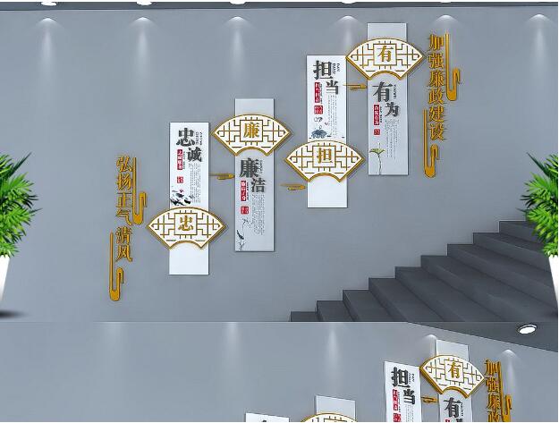 校園樓梯黨建文化墻創意設計圖片