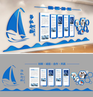 科技企業樓梯文化墻圖片