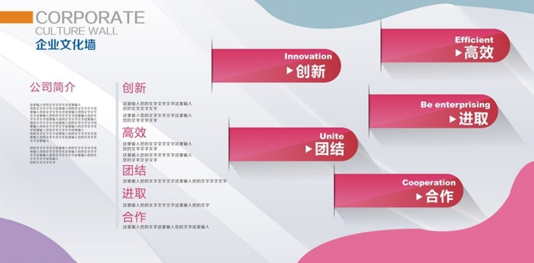 生產企業公司文化墻設計圖片