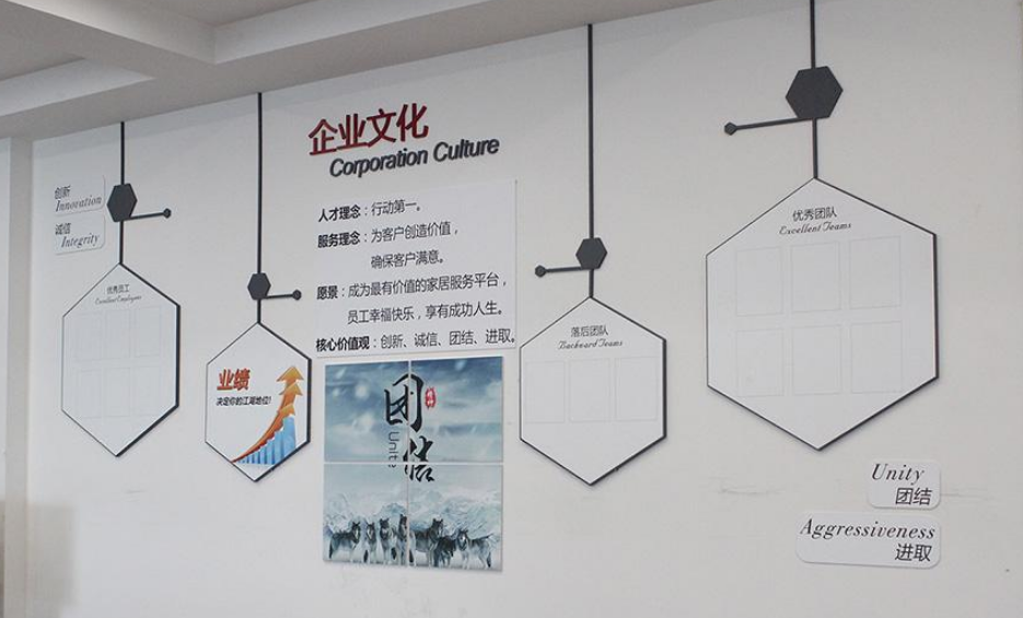 中小型辦公室內部走廊文化墻設計