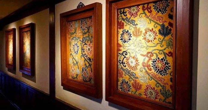 青島香格里拉酒店金年華,黑金花等大理石裝飾文化墻設計制作