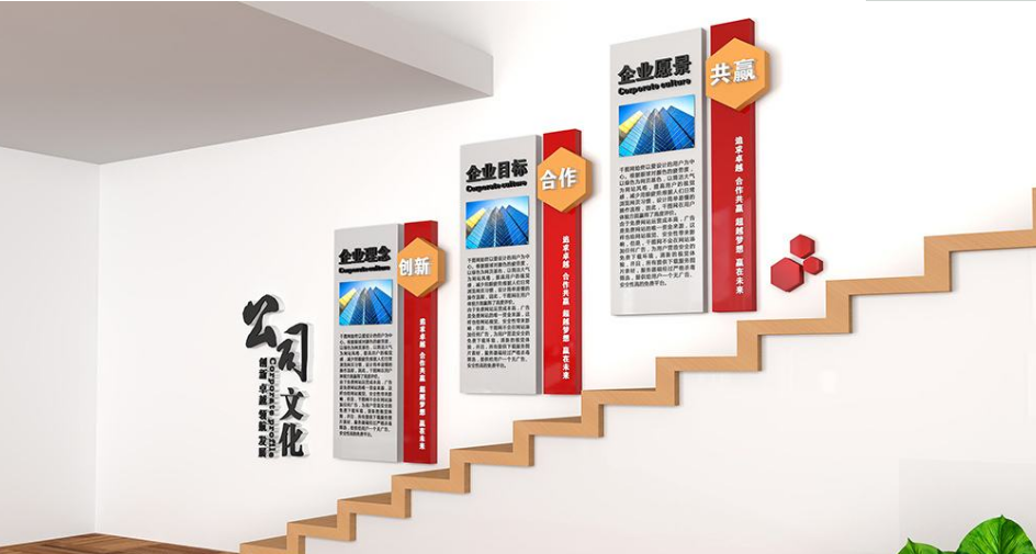 報社光輝歷程樓梯走廊文化墻圖片