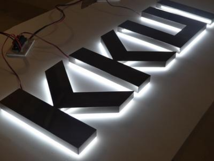 led高亮精工不銹鋼包邊圍邊燈箱發光字樹脂字迷你字門頭招牌制作