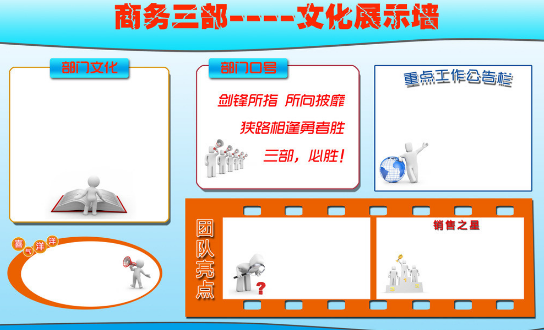 部門文化墻源文件展板模板