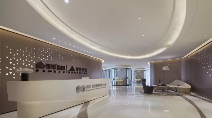 小公司前臺形象墻設計裝修效果圖