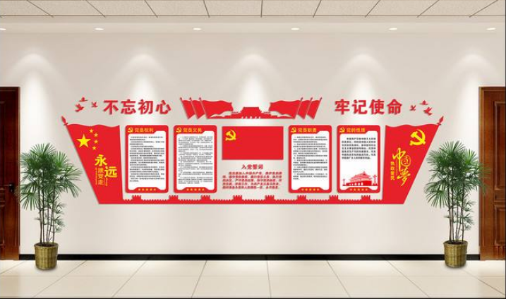 紅色大氣黨建文化墻展板