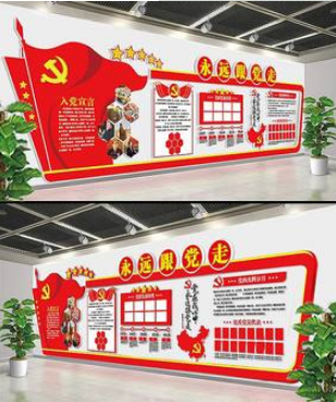 紅色創(chuàng)意黨建文化墻黨員活動(dòng)室布置模板設(shè)計(jì)圖片