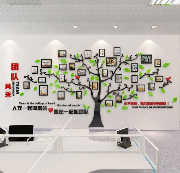 公司企業辦公室文化墻裝飾團隊勵志照片