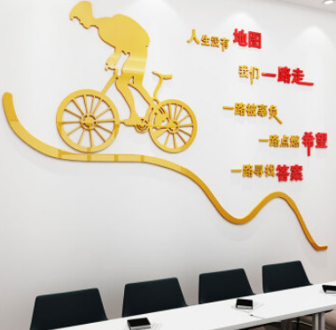 亞克力辦公室立體墻貼3d裝飾企業文化墻勵志標語團隊樹風采