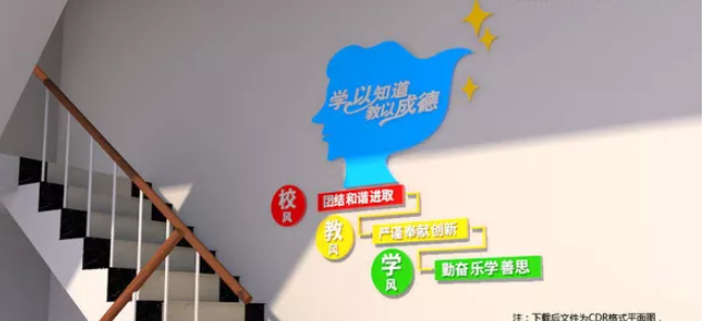 中學校園文化墻裝修效果圖