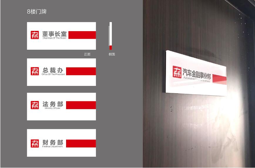 汽車金融事業部辦公室標識牌制作圖片