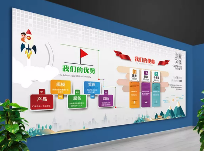 時(shí)尚簡(jiǎn)約環(huán)保企業(yè)通用文化墻展板圖片