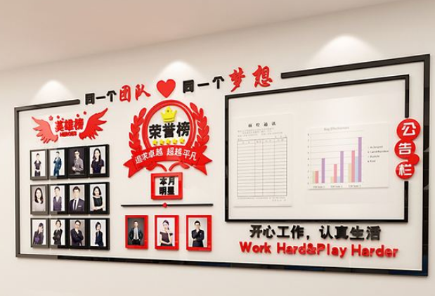 行政公司企業(yè)文化墻面裝飾貼畫激勵員工勵志標(biāo)語辦公室墻效果圖