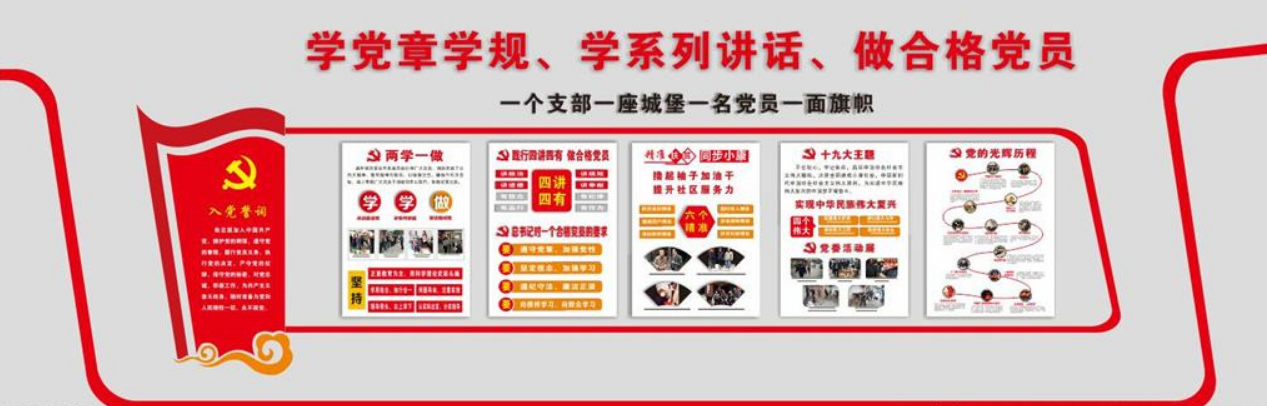 大氣黨建文化墻社區廉政黨員活動室圖片