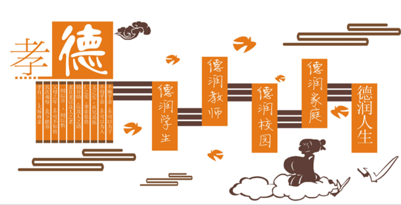 學校辦公樓走廊文化墻裝修效果圖