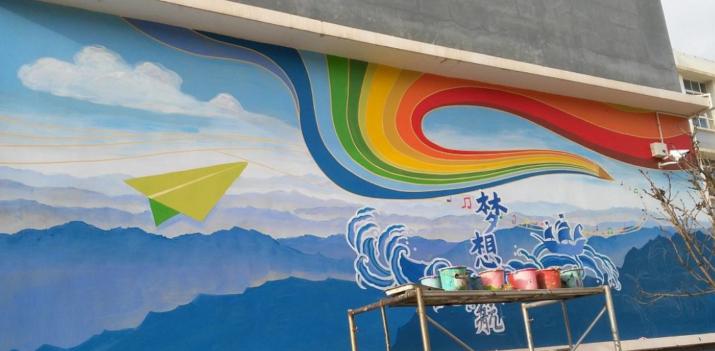 仁義禮智信溫良恭儉讓傳統文化墻體彩繪宣傳畫