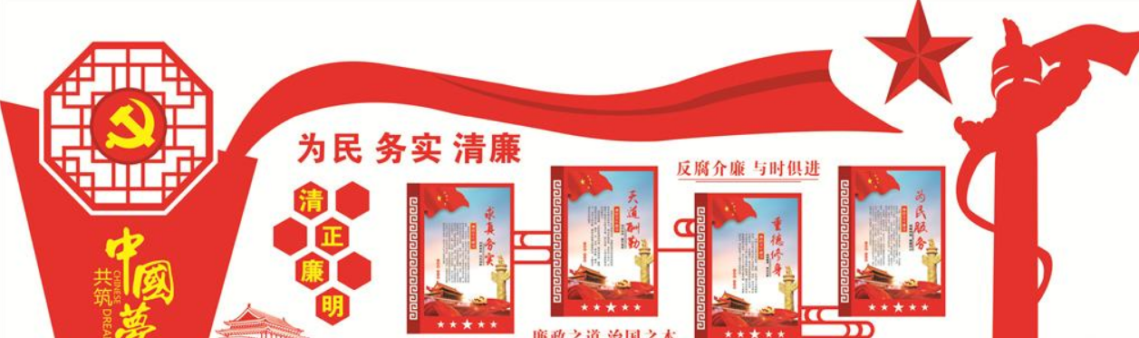 廉政黨建文化墻圖片展板背景