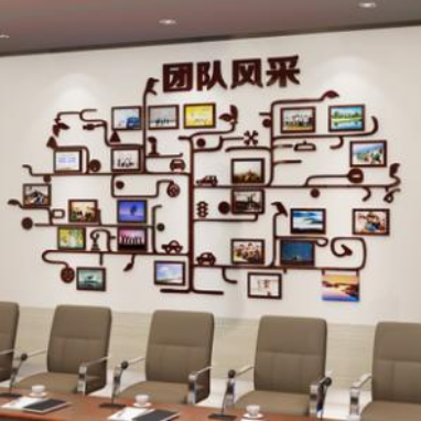 團隊風采公司文化墻企業照片墻相框創意辦公室裝飾勵志亞克力墻
