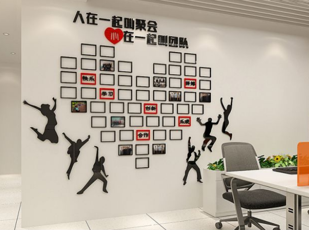 員工團隊風采展示文化墻勵志墻貼辦公室企業公司照片墻