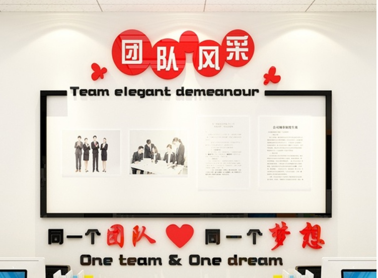 員工團隊風采展示企業文化墻辦公室裝飾宣傳