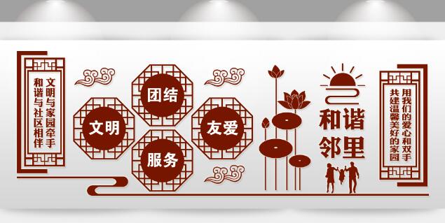 和諧社區文化墻設計圖片