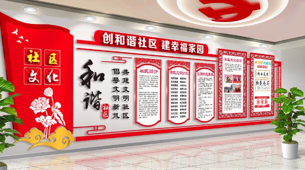 和諧社區走廊墻體文化圖片