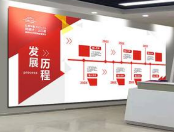 創(chuàng)意企業(yè)發(fā)展歷程立體文化墻圖片