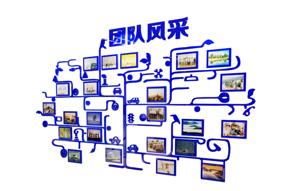 團隊風采照片貼紙公司辦公室企業文化墻標語裝飾布置員工勵志墻