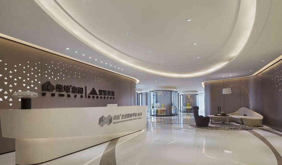 綠地集團公司企業(yè)前臺文化墻設計制作圖片