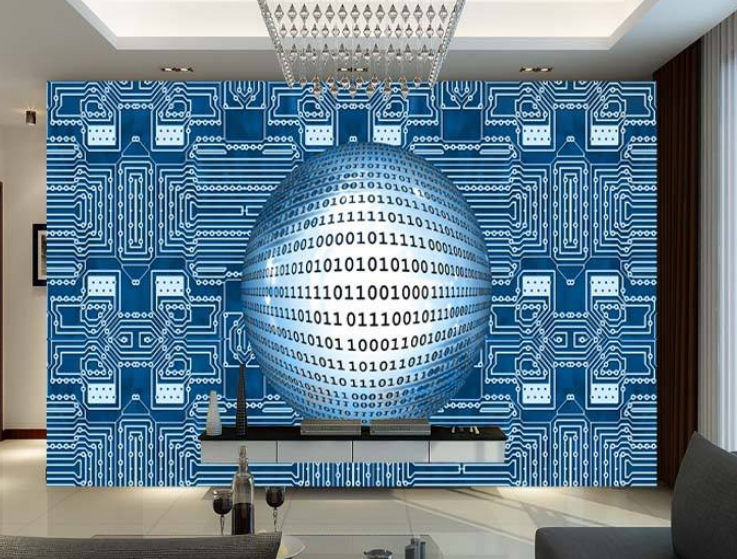 3d公司辦公室黑科技酷it臥室vr體驗館前臺背景墻裝修墻