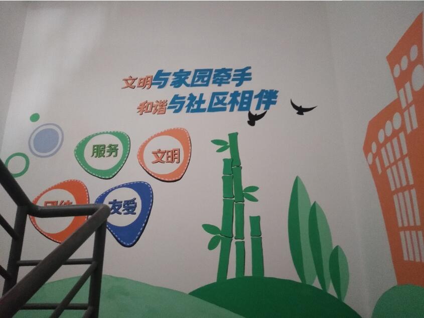 南街社區樓道黨建文化墻彩繪制作效果圖