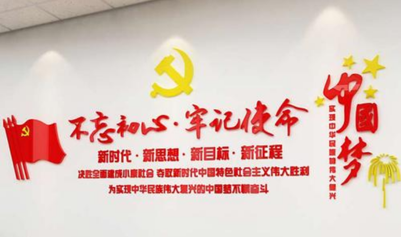 創意3d黨支部黨員風采黨建文化墻紅旗照片墻