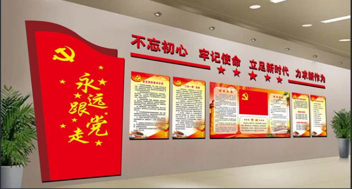 不忘初心紅色黨建文化墻
