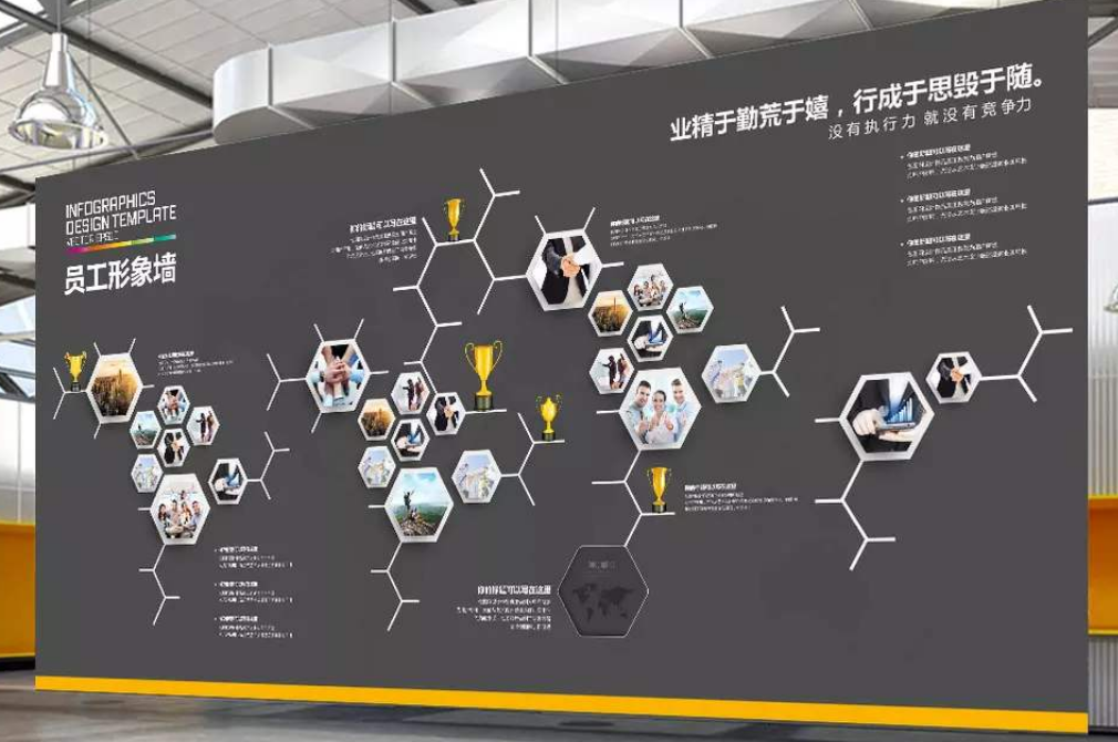 企業公司文化墻展板員工風采展板