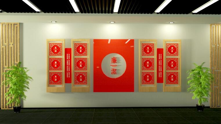 古典黨建文化墻制作效果圖