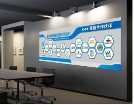 現代大型企業文化墻公司簡介展板形象墻設計