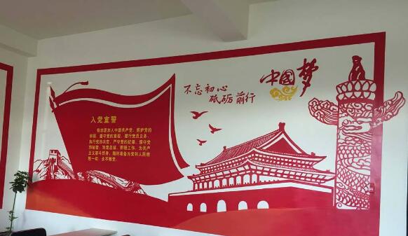 黨建文化墻彩繪制作效果圖