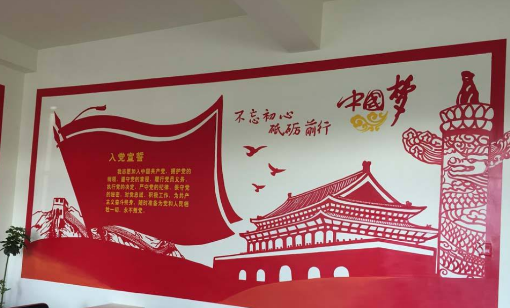 黨建文化墻彩繪案例