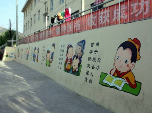 幼兒園學校圍墻文化墻墻體彩繪壁畫涂鴉彩繪