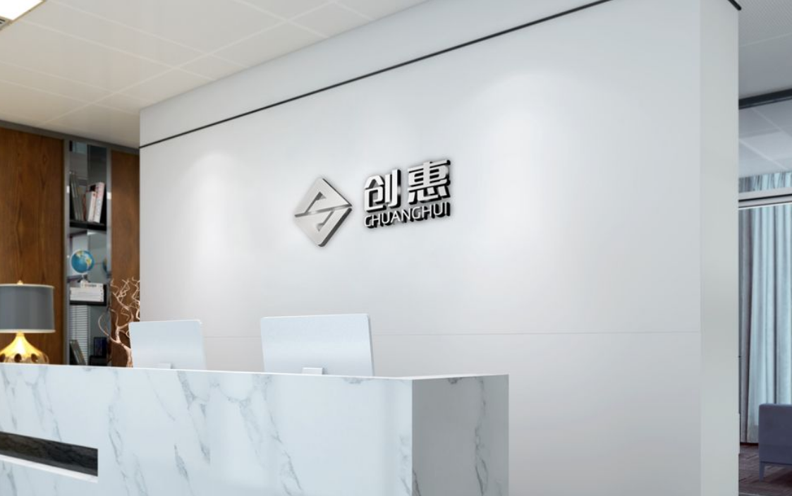 科技企業公司進門logo形象墻裝修效果圖