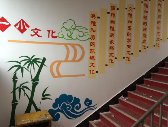 簡約學校樓道文化墻制作效果圖
