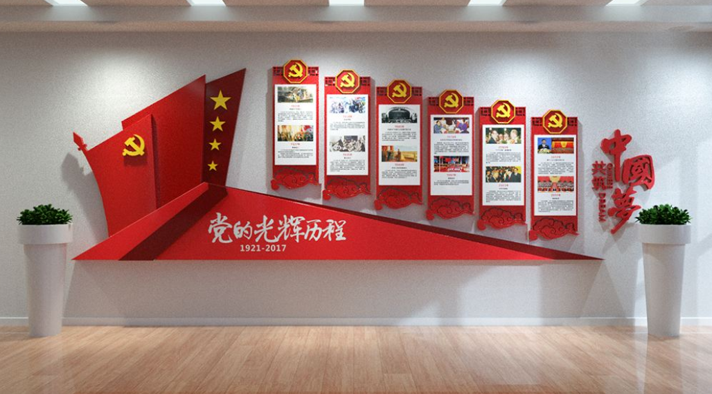社區(qū)紅色社區(qū)黨政黨員文化墻背景展板黨員活動室黨員文化墻黨建
