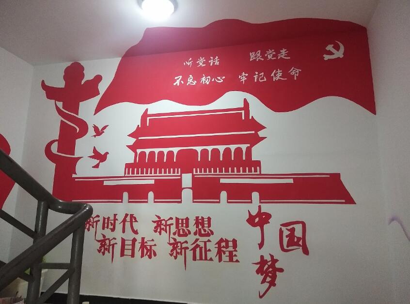 社區(qū)黨建文化墻彩繪效果圖